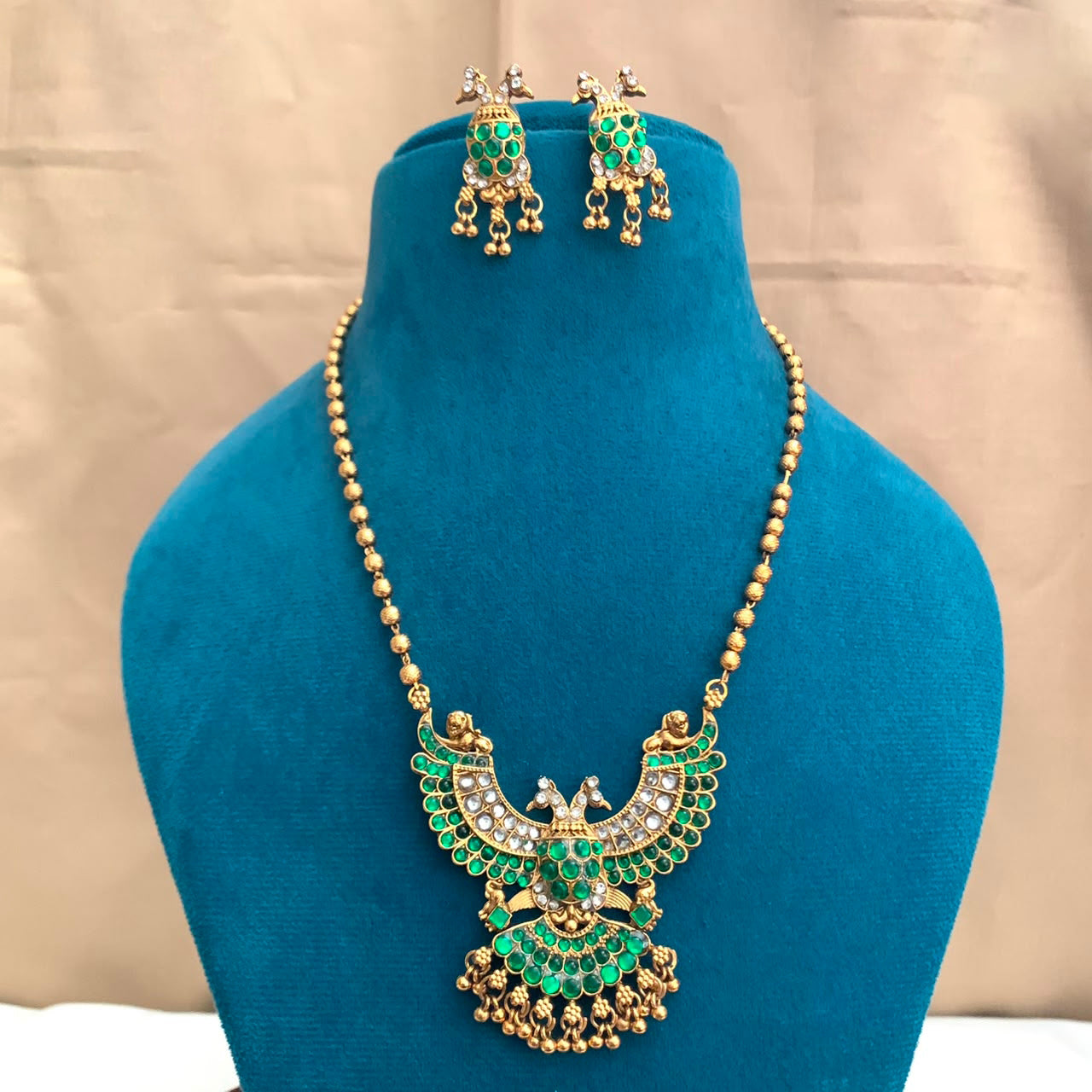 Gandaberunda Pendant Set with Matching Earrings